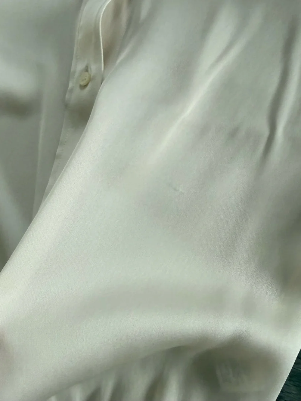J crew|SILK Off White Long-Sleeve Ivory Button-Front Bodysuit•••Size 10,Drapey